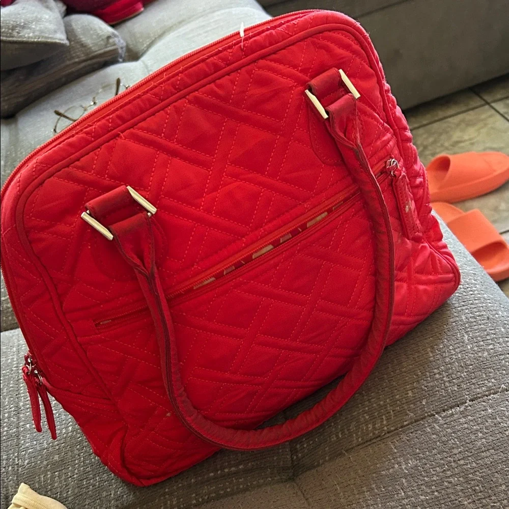 Vera Bradley Red Quilted Laptop Bag